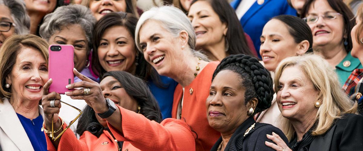 Democratic Women take a selfie