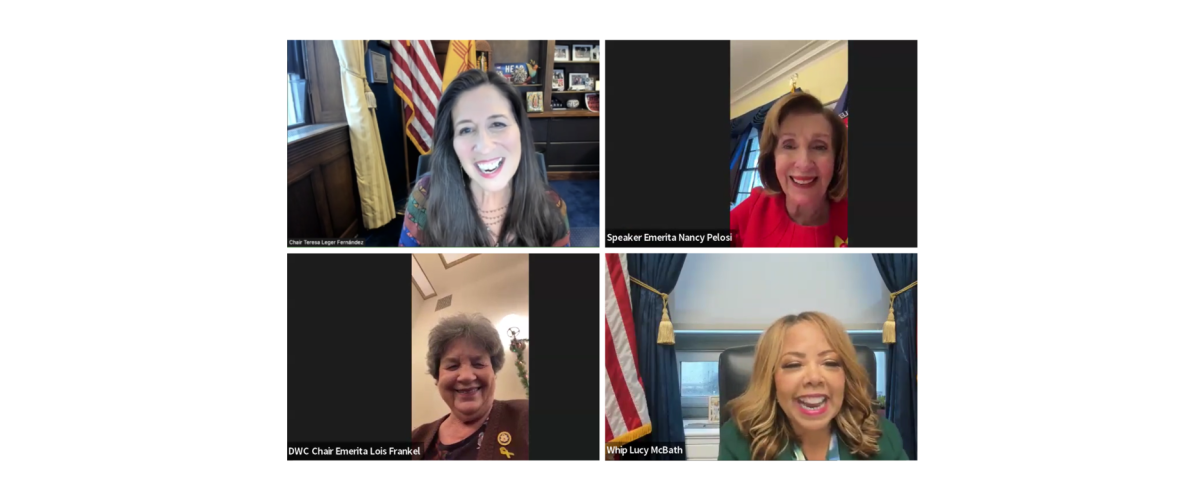 Photo of the Congresswomen during the press call.