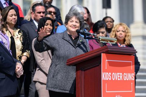 Representative Frankel speaking at Kids over Guns